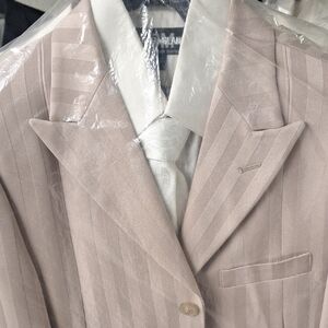 Falcone Light Tan Striped Suit